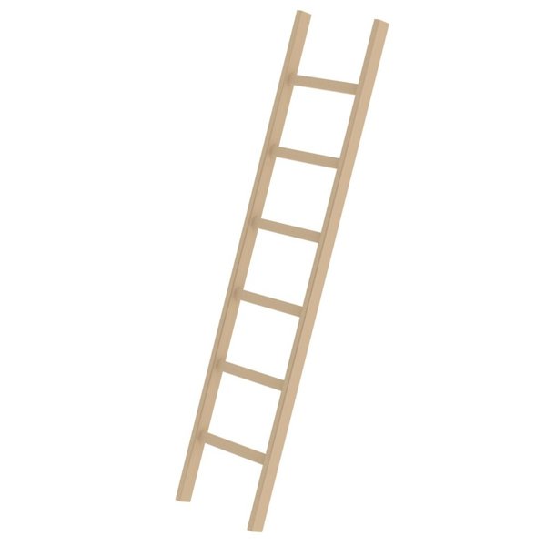 Günzburger Steigtechnik Sprossen-Anlegeleiter Holz ohne Traverse 6 Sprossen