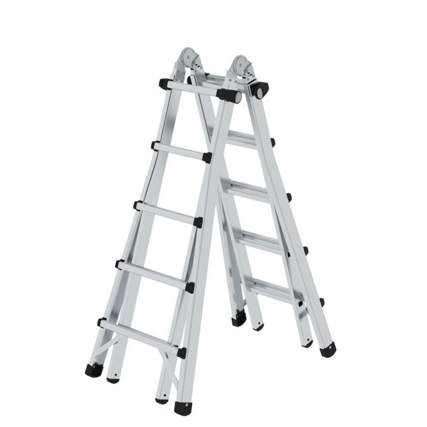 Günzburger Steigtechnik Teleskopleiter 4-teilig ohne Traverse 4x5 Sprossen