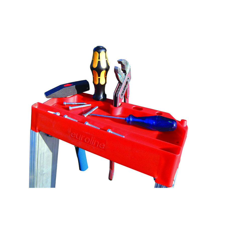 Euroline Alu-Stufenstehleiter mit Sicherheitsbrücke Nr. 32577 1x7