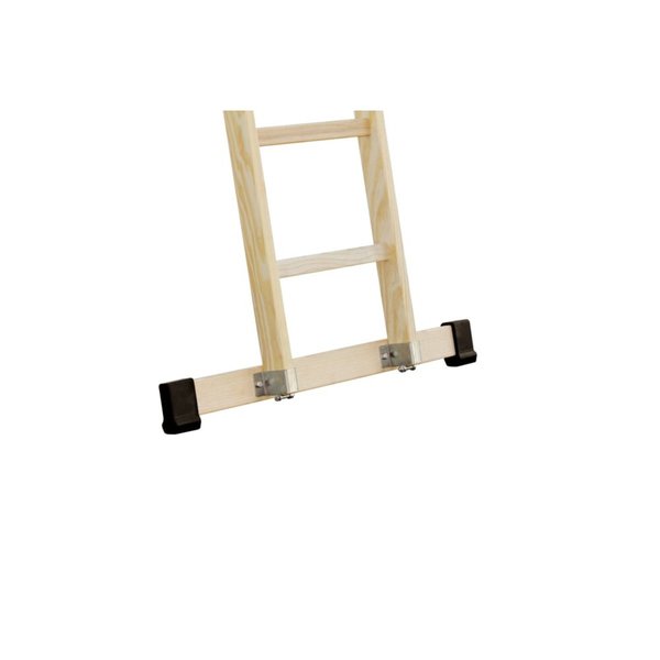 Günzburger Steigtechnik Sprossen-Anlegeleiter Holz mit Traverse 14 Sprossen