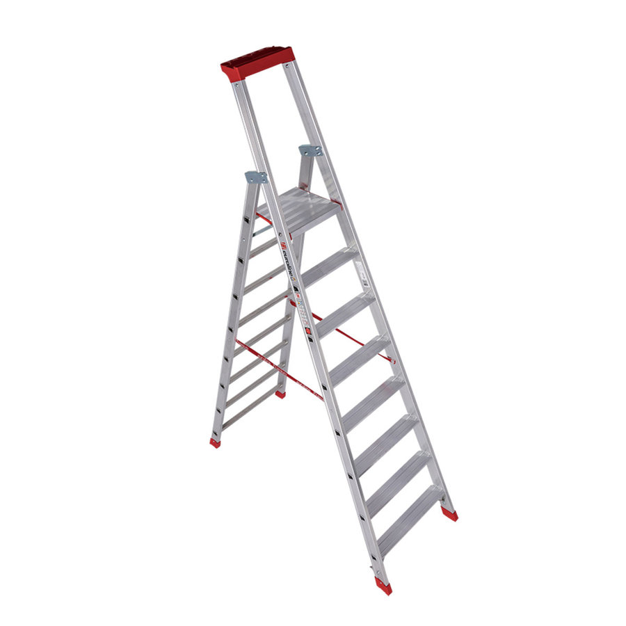 Euroline Alu-Stufenstehleiter mit Sicherheitsbrücke Nr. 32577 1x8