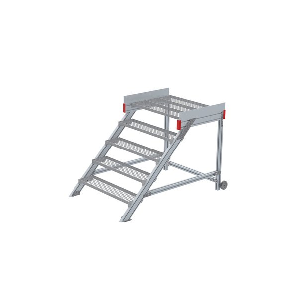 Euroline Anstieg 45 Grad, 1000 mm Stufenbreite, Stufenausführung Stahl - Gitterrost 2 Stufen 5 Stufen 5 Stufen