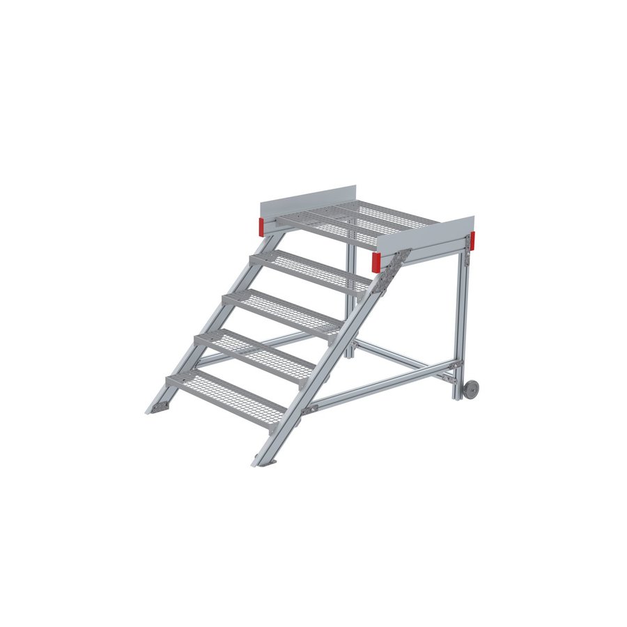 Euroline Anstieg 45 Grad, 1000 mm Stufenbreite, Stufenausführung Stahl - Gitterrost 2 Stufen 5 Stufen 5 Stufen