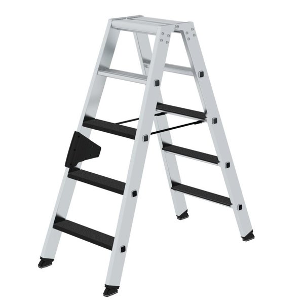 Günzburger Steigtechnik Stufen-Stehleiter beidseitig begehbar mit clip-step R13 2x5 Stufen
