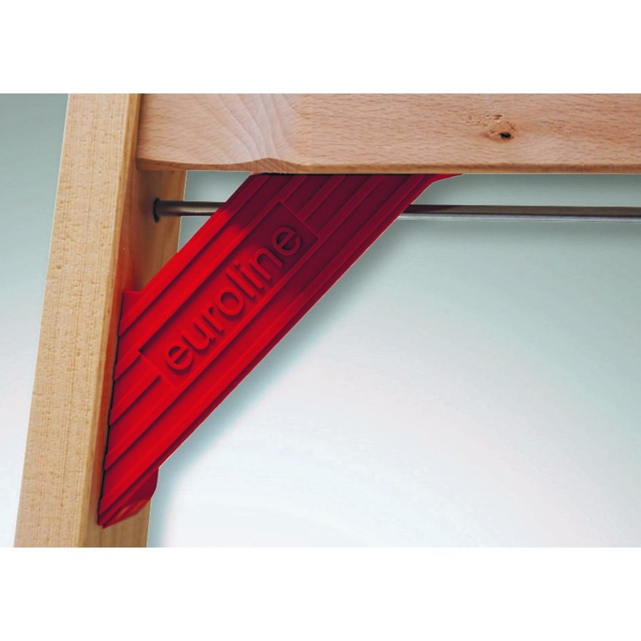 Euroline Holz Comfort-Stufenstehleiter Nr. 10577 2x4 mit Eimerhaken und  Werkzeugablagetasche