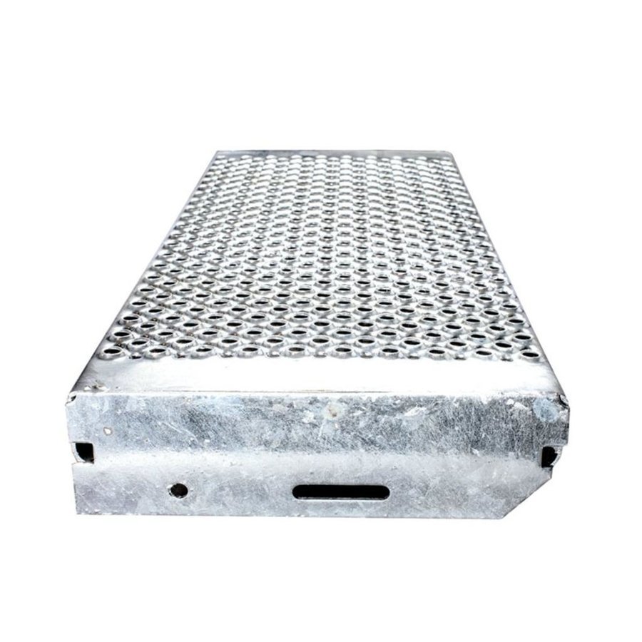 Euroline Überstieg 45 Grad, 800 mm Stufenbreite, 1 Treppen-/Podestgeländer, Stufenausführung Stahl – Gitterrost 7 Stufen