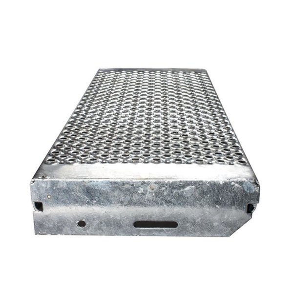 Euroline Überstieg 60 Grad, 600 mm Stufenbreite, 1 Treppen-/Podestgeländer, Stufenausführung Stahl – Gitterrost 6 Stufen