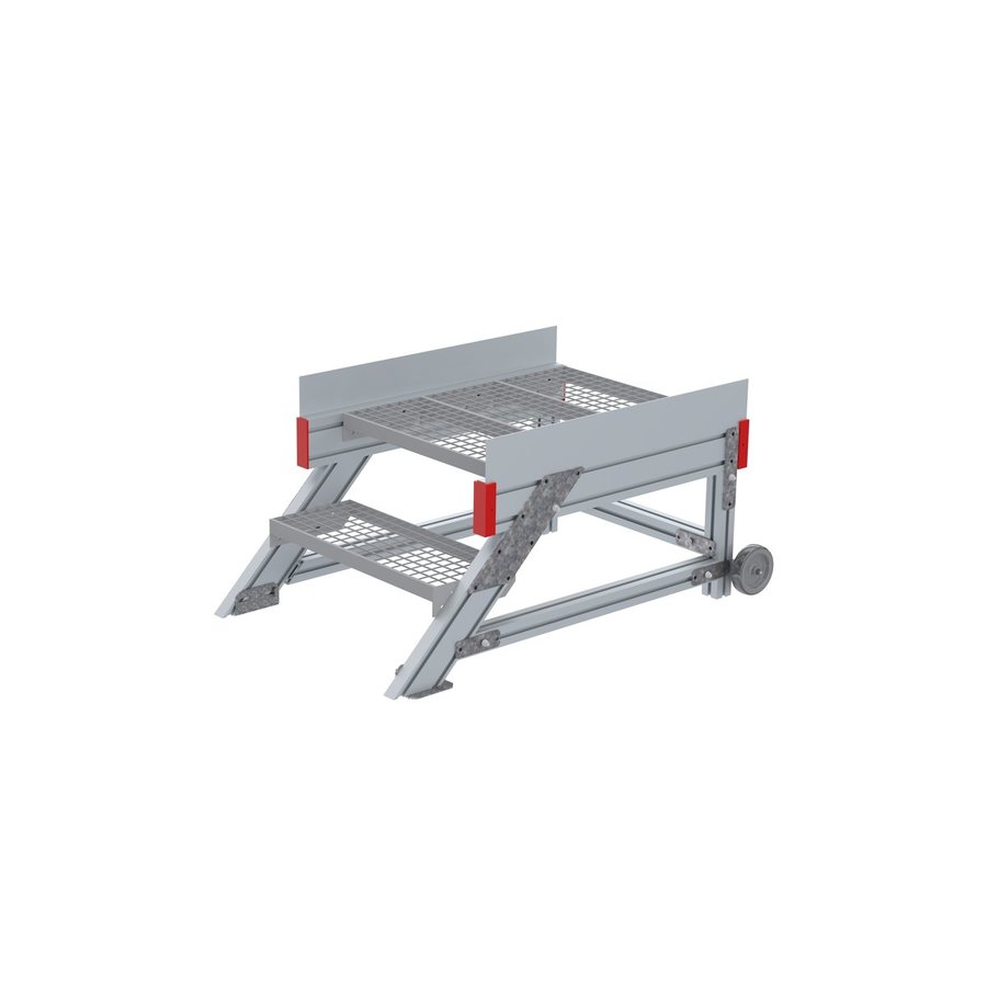 Euroline Anstieg 45 Grad, 600 mm Stufenbreite, Stufenausführung Stahl - Gitterrost 2 Stufen