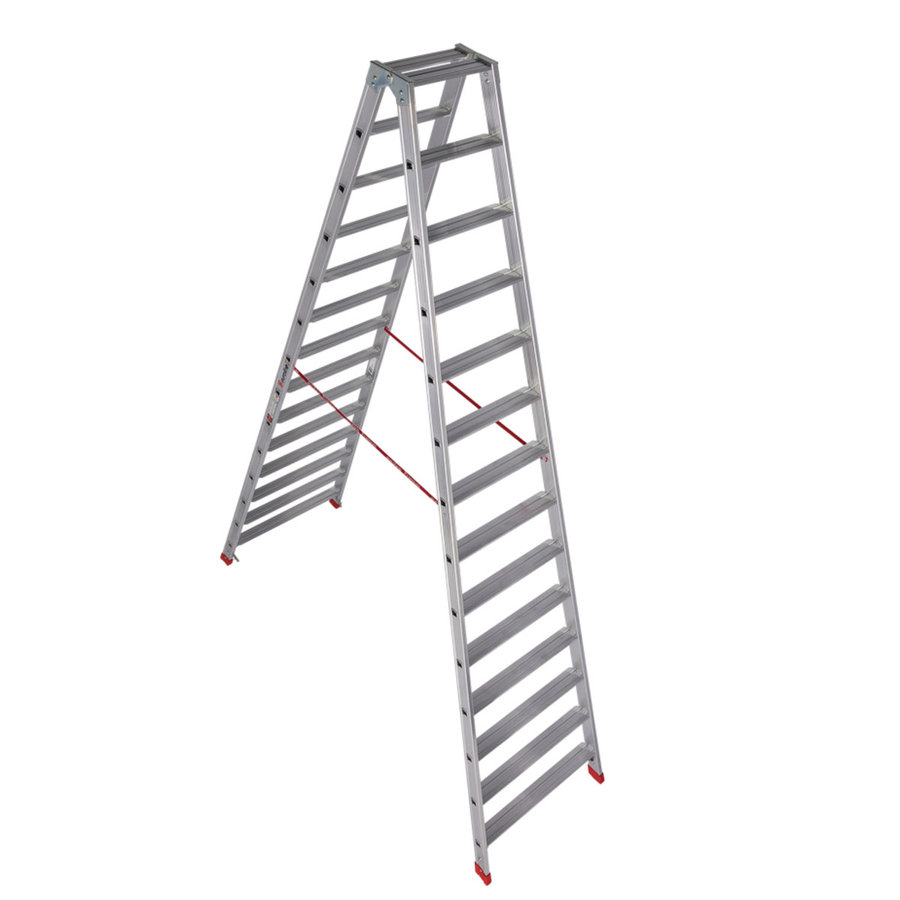 Euroline Alu-Stufenstehleiter Nr. 30577 2x14