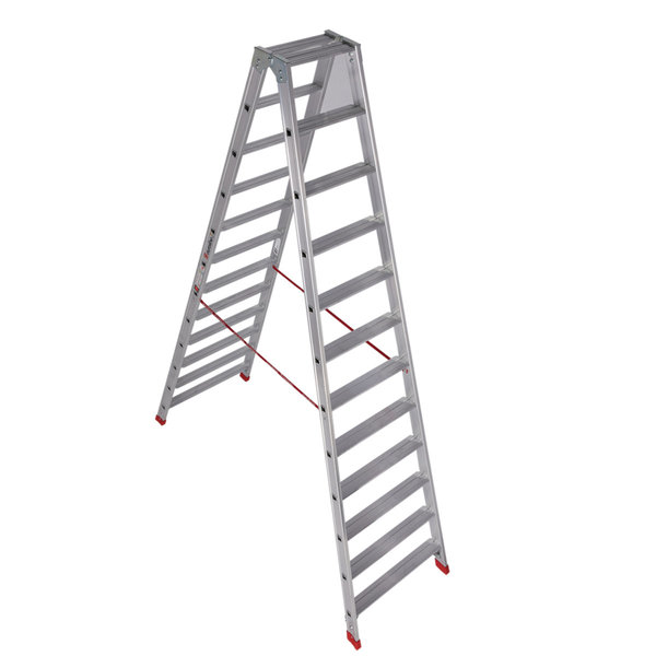 Euroline Alu-Stufenstehleiter Nr. 30577 2x12