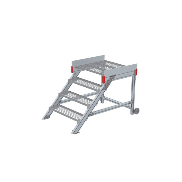 Euroline Anstieg 45 Grad, 800 mm Stufenbreite, Stufenausführung Stahl - Gitterrost 2 Stufen 4 Stufen