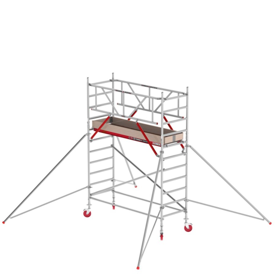 Altrex RS TOWER 41 Plus mit Safe-Quick®2 Geländer - Aluminium Fahrgerüst schmal 0.90m x 2.45m Arbeitshöhe 4,2 m