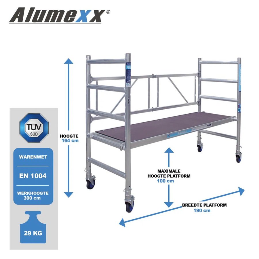 Alumexx FS 75 Basic Zimmergerüst - Faltgerüst Arbeitshöhe bis 3,0 m