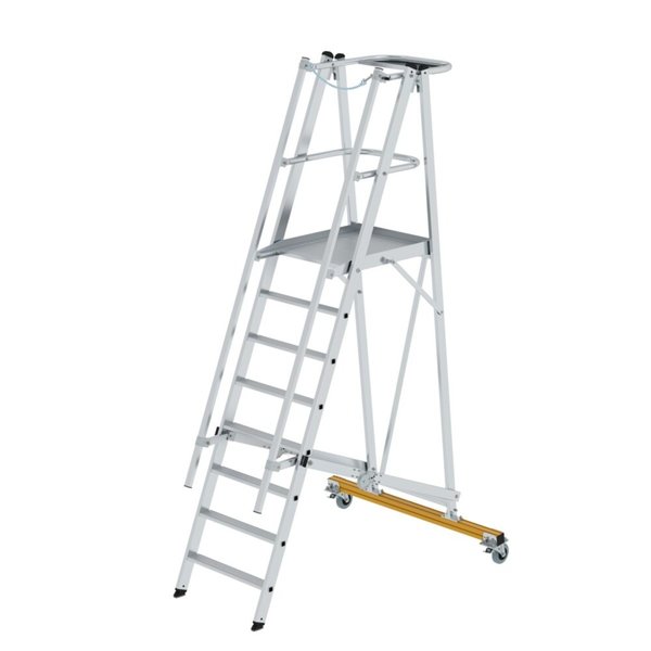 Günzburger Steigtechnik Plattformleiter klappbar und fahrbar 8 Stufen