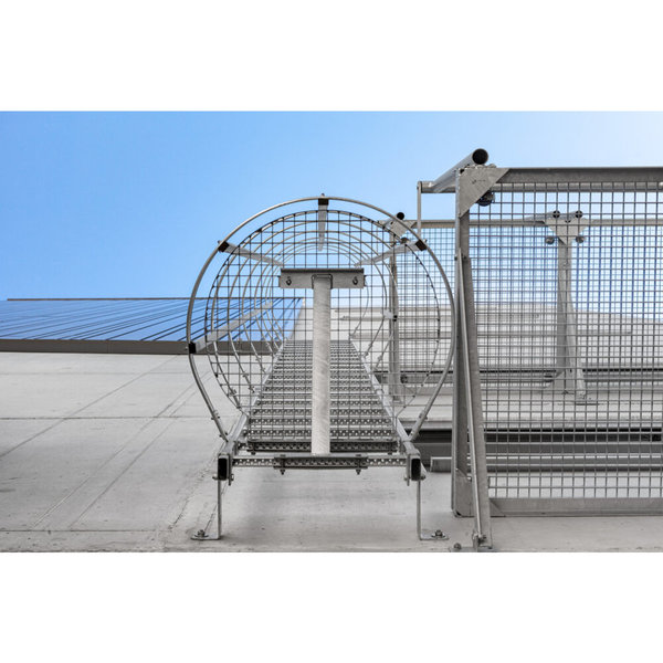 Günzburger Steigtechnik Einzügige Steigleiter mit Rückenschutz Aluminium blank 10,72m