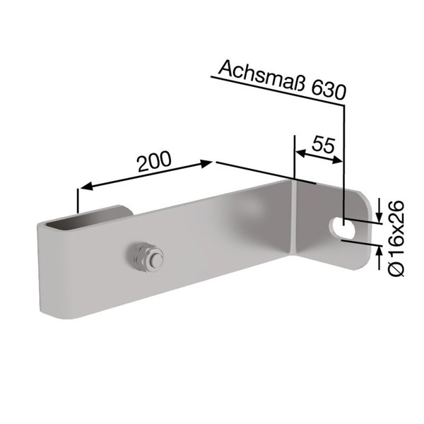 Günzburger Steigtechnik Wandhalter, starr 200mm, Edelstahl