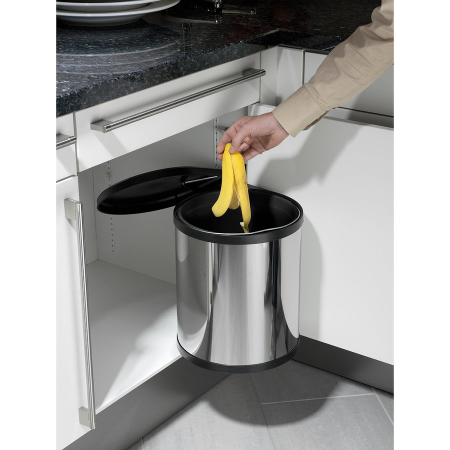 Hailo Compact-Box M - Einbaumülleimer Edelstahl Der kompakte Einbau-Mülleimer mit viel Volumen und dem einzigartigen Deckel-Lift-System.