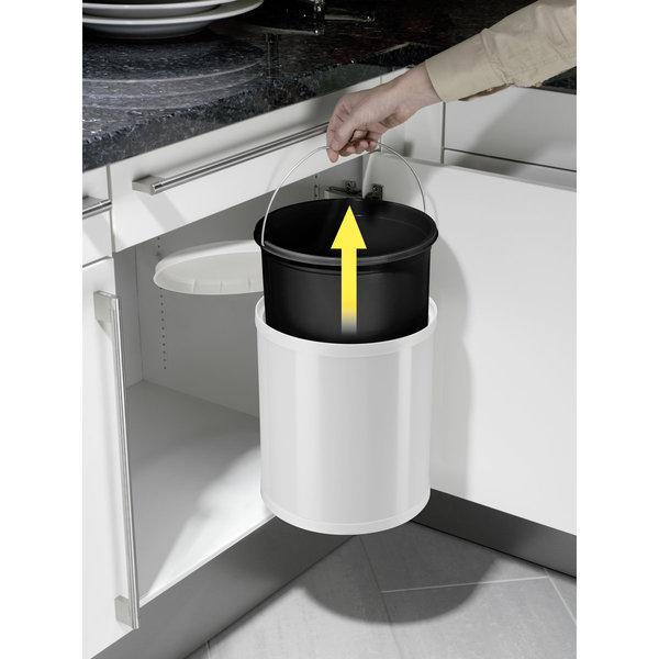Hailo Compact-Box M - Einbaumülleimer weiß Der kompakte Einbau-Mülleimer mit viel Volumen und dem einzigartigen Deckel-Lift-System.