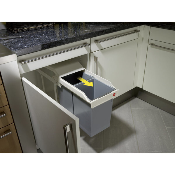 Hailo Mulit-Box Duo L - Einbaumülleimer Das Einbau-Mülltrennungs-System - unauffällig am festen Platz und doch sofort ausfahr- und aufnahmebereit. Mit zwei herausnehmbaren Inneneimern (2 x 14 l).