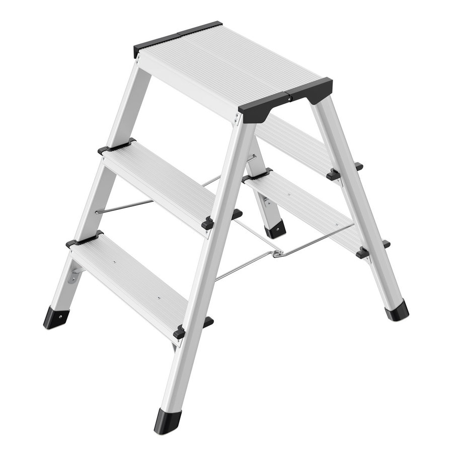 Hailo D60 StandardLine Alu-Doppelstufen-Klapptritt, 2x3 Stufen
