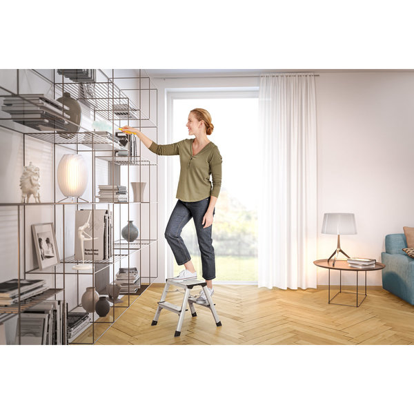Hailo D60 StandardLine Alu-Doppelstufen-Klapptritt, 2x2 Stufen