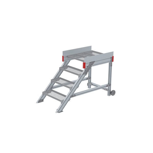 Euroline Anstieg 45 Grad, 600 mm Stufenbreite, Stufenausführung Stahl - Gitterrost 4 Stufen