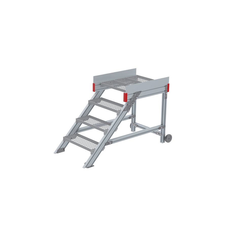 Euroline Anstieg 45 Grad, 600 mm Stufenbreite, Stufenausführung Stahl - Gitterrost 4 Stufen