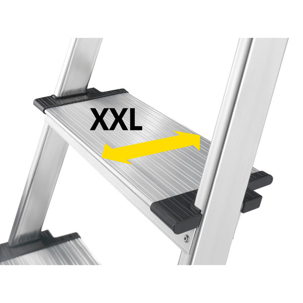 Hailo L80 ComfortLine 7-stufig 7 XXL Stufen (130 mm), Stufenstehleiter