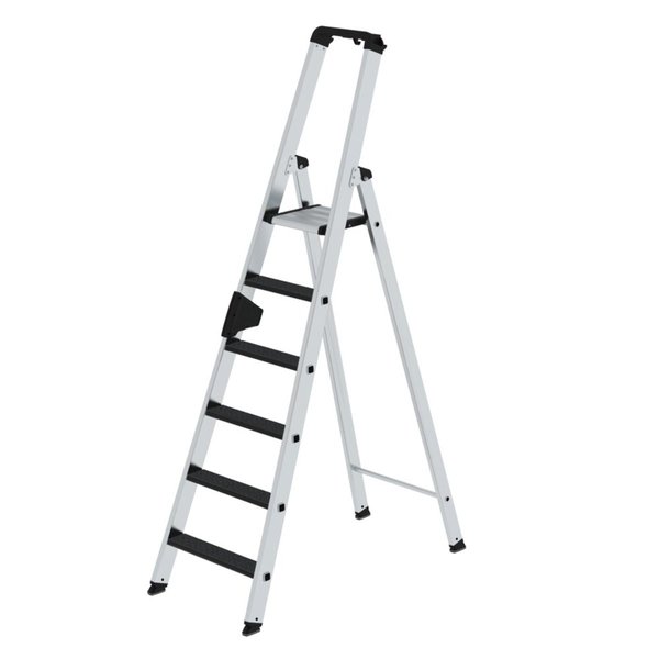 Günzburger Steigtechnik Stufen-Stehleiter einseitig begehbar mit clip-step R13 6 Stufen