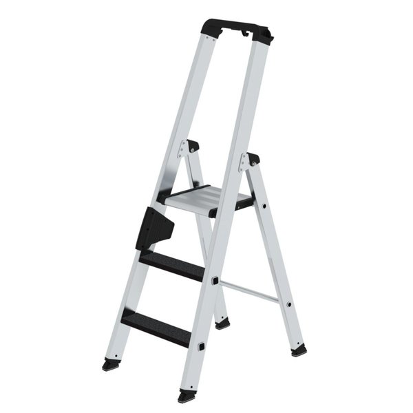 Günzburger Steigtechnik Stufen-Stehleiter einseitig begehbar mit clip-step R13 3 Stufen