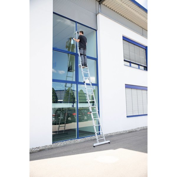 Günzburger Steigtechnik Sprossen-Glasreinigerleiter Unterteil mit nivello®-Traverse 5 Sprossen