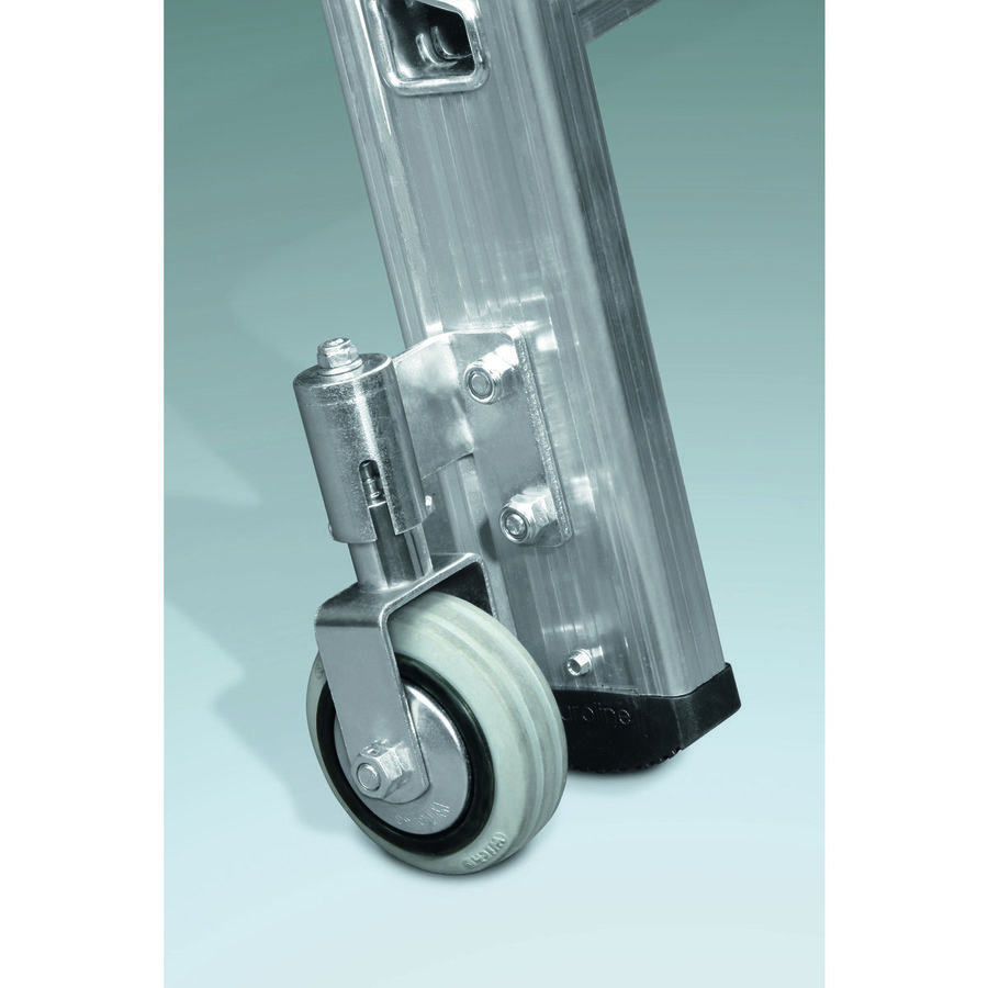 Euroline Alu-Stufenstehleiter mit vier Federrollen und zwei Feststellern Nr. 30573 2x3