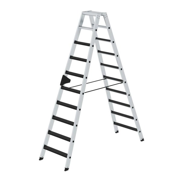 Günzburger Steigtechnik Stufen-Stehleiter beidseitig begehbar mit clip-step R13 2x10 Stufen