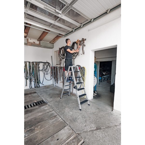 Günzburger Steigtechnik Stufen-Stehleiter beidseitig begehbar mit clip-step relax 2x6 Stufen