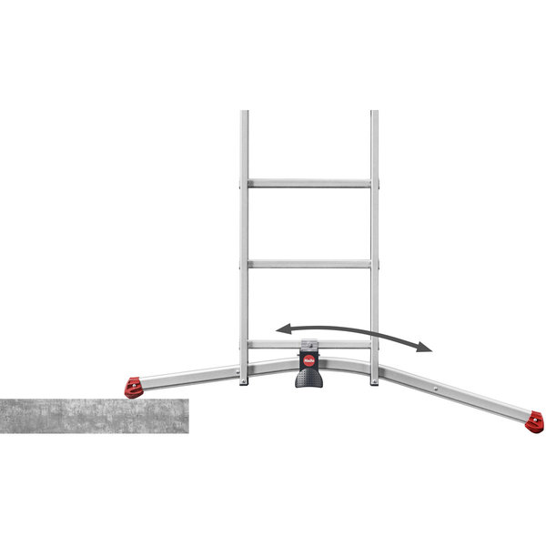Hailo S100 ProfiLOT Die 3-teilige Alu-Kombileiter mit LOT-System 3x6 Sprossen