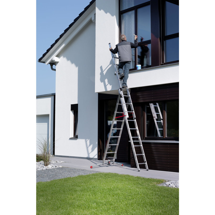 Hailo S100 ProfiLOT Die 3-teilige Alu-Kombileiter mit LOT-System 3x6 Sprossen