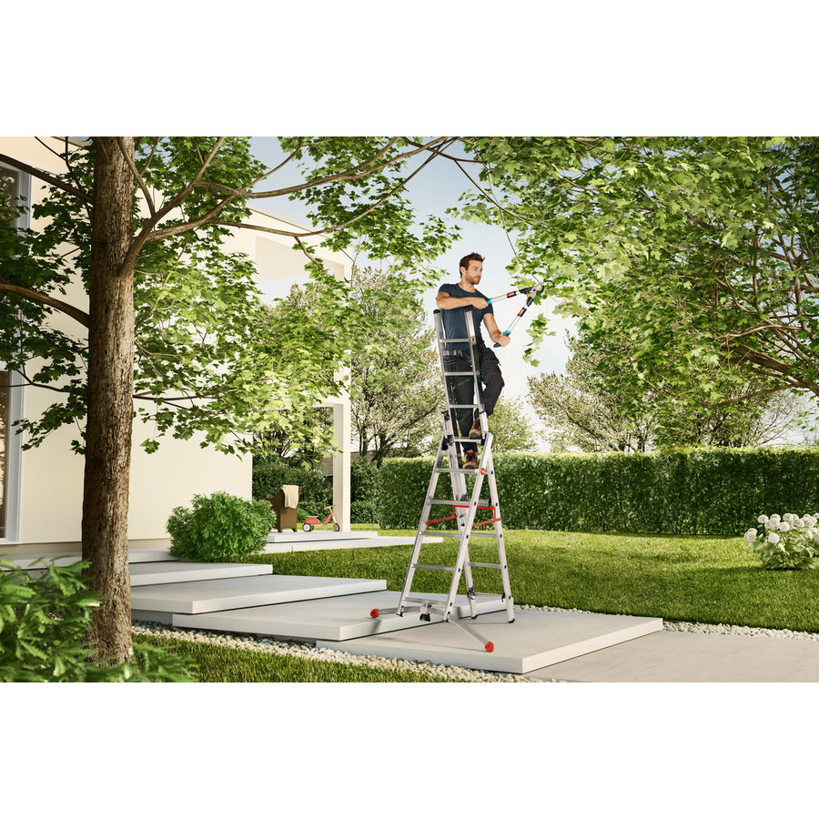 Hailo S100 ProfiLOT Die 3-teilige Alu-Kombileiter mit LOT-System 3x6 Sprossen