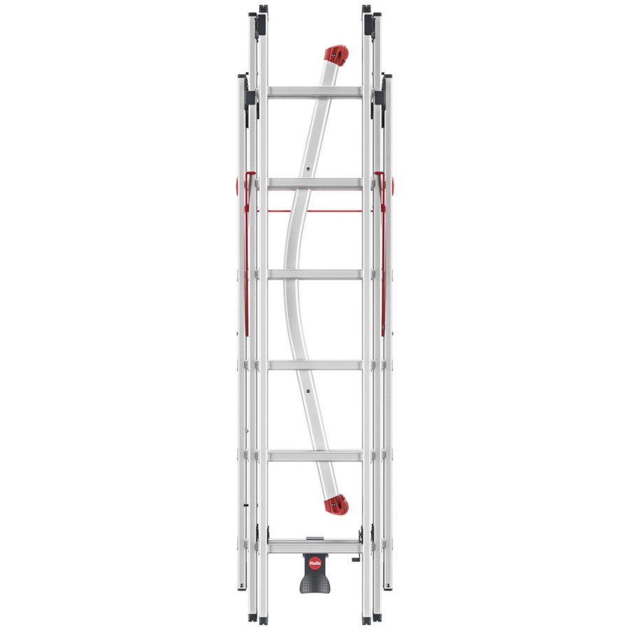 Hailo S100 ProfiLOT Die 3-teilige Alu-Kombileiter mit LOT-System 3x6 Sprossen