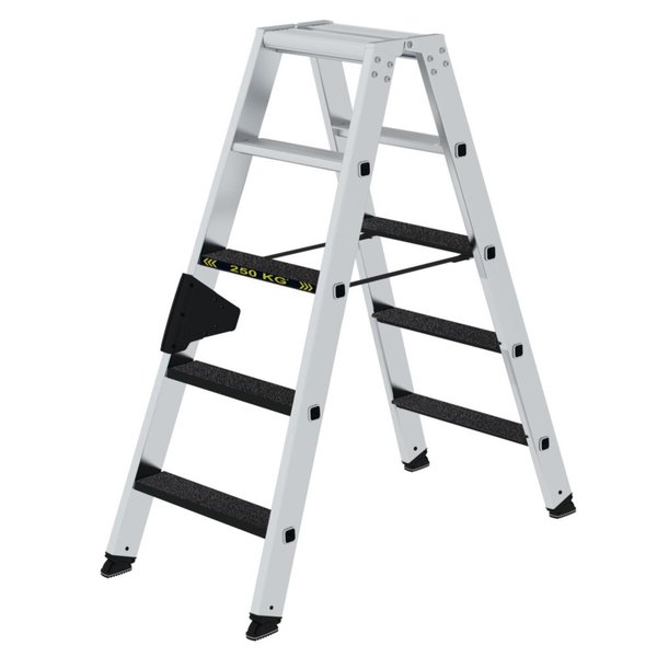 Günzburger Steigtechnik Stufen-Stehleiter 250 kg beidseitig begehbar mit clip-step R13 2x5 Stufen