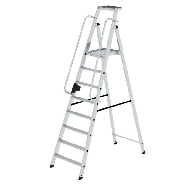 Günzburger Steigtechnik Plattformleiter 8 Stufen mit Ablageschale