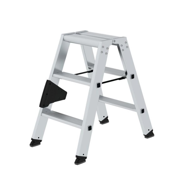 Günzburger Steigtechnik Stufen-Stehleiter beidseitig begehbar 2x3 Stufen