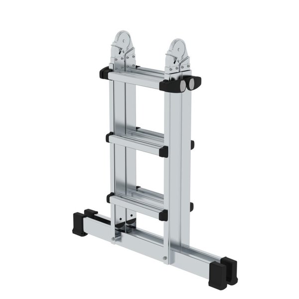 Günzburger Steigtechnik Teleskopleiter 4-teilig mit Traverse 4x3 Sprossen