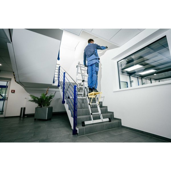 Günzburger Steigtechnik Teleskopleiter 4-teilig mit Traverse 4x3 Sprossen