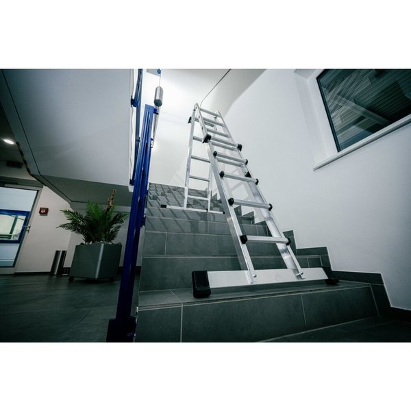 Günzburger Steigtechnik Teleskopleiter 4-teilig mit Traverse 4x3 Sprossen