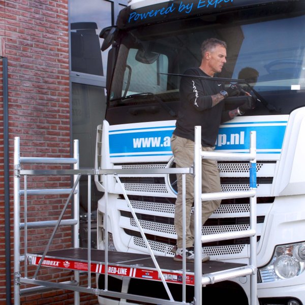 Alumexx RED-Line - Fahrgerüst/Faltgerüst Arbeitshöhe bis 3m, Plattform ohne Luke