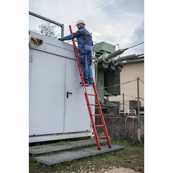 Günzburger Steigtechnik Sprossen-Anlegeleiter GFK ohne Traverse 14-Sprossen