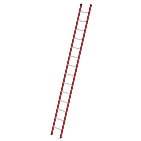 Günzburger Steigtechnik Sprossen-Anlegeleiter GFK/Alu ohne Traverse 14 Sprossen