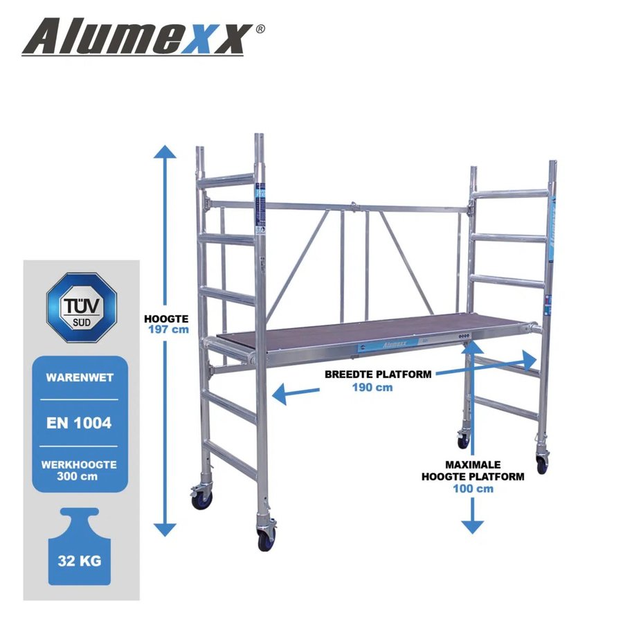 Alumexx Zimmergerüst FS 75 komplett 75x190 cm Plattform mit Luke
