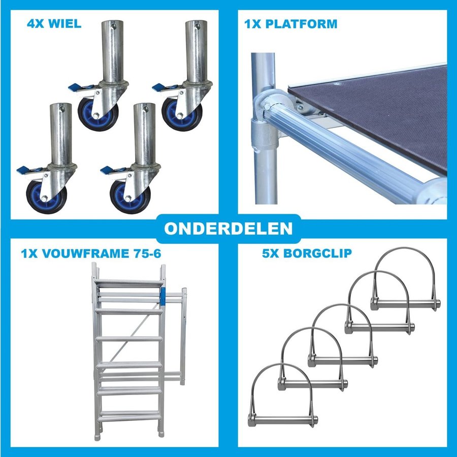 Alumexx Zimmergerüst FS 75 komplett 75x190 cm Plattform mit Luke