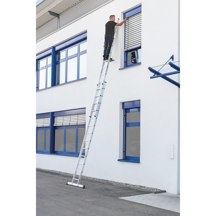 Günzburger Steigtechnik Sprossen-Schiebeleiter mit Standard-Traverse 2x15 Sprossen